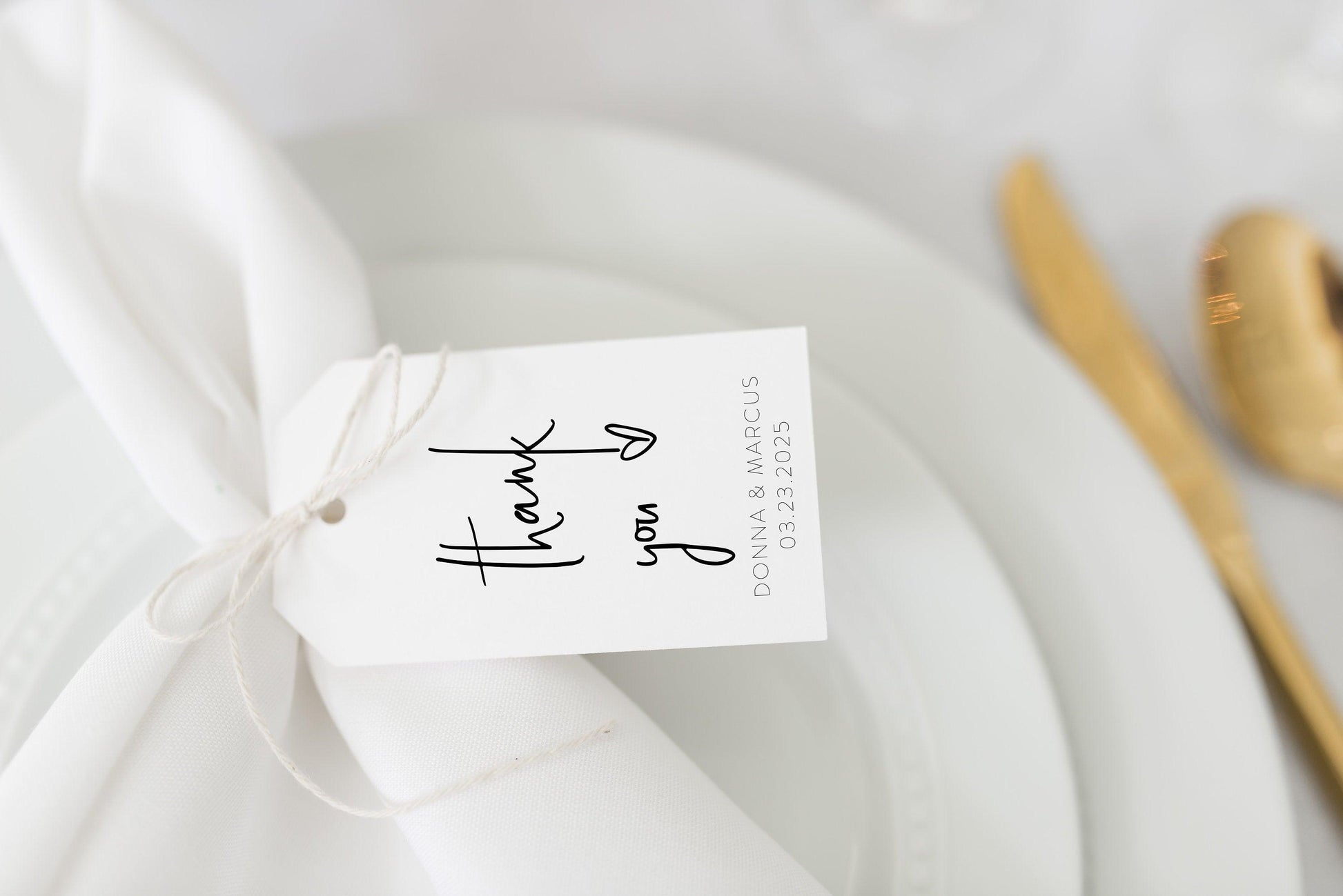 Printable Thank You Tags Template Wedding Bridal Shower Instant Download 100% Editable- DONNA - SAVVY PAPER CO