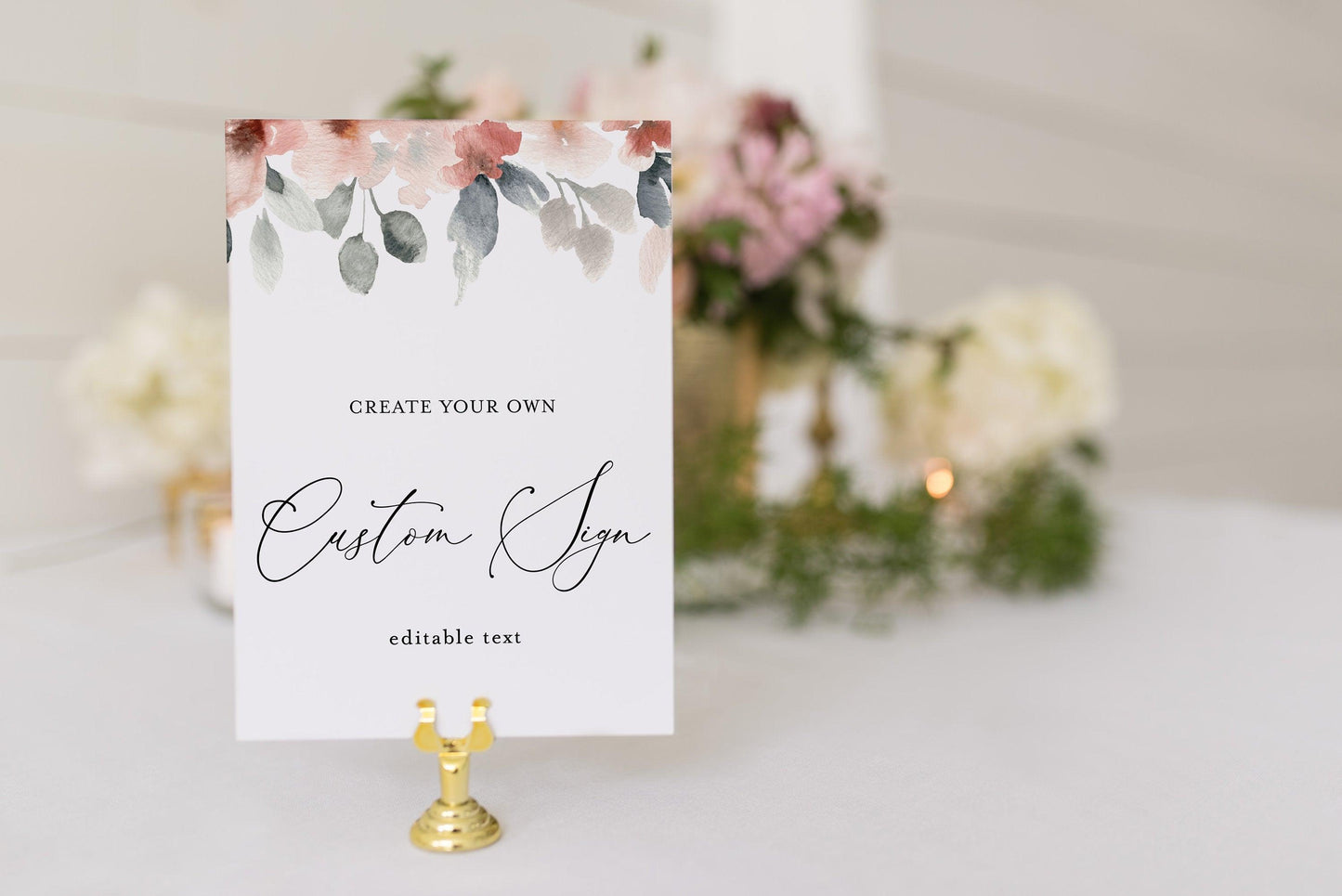 Printable Unlimited Custom Sign Floral Editable Template Instant Download 5x7 and 8x10 - Fleur - SAVVY PAPER CO