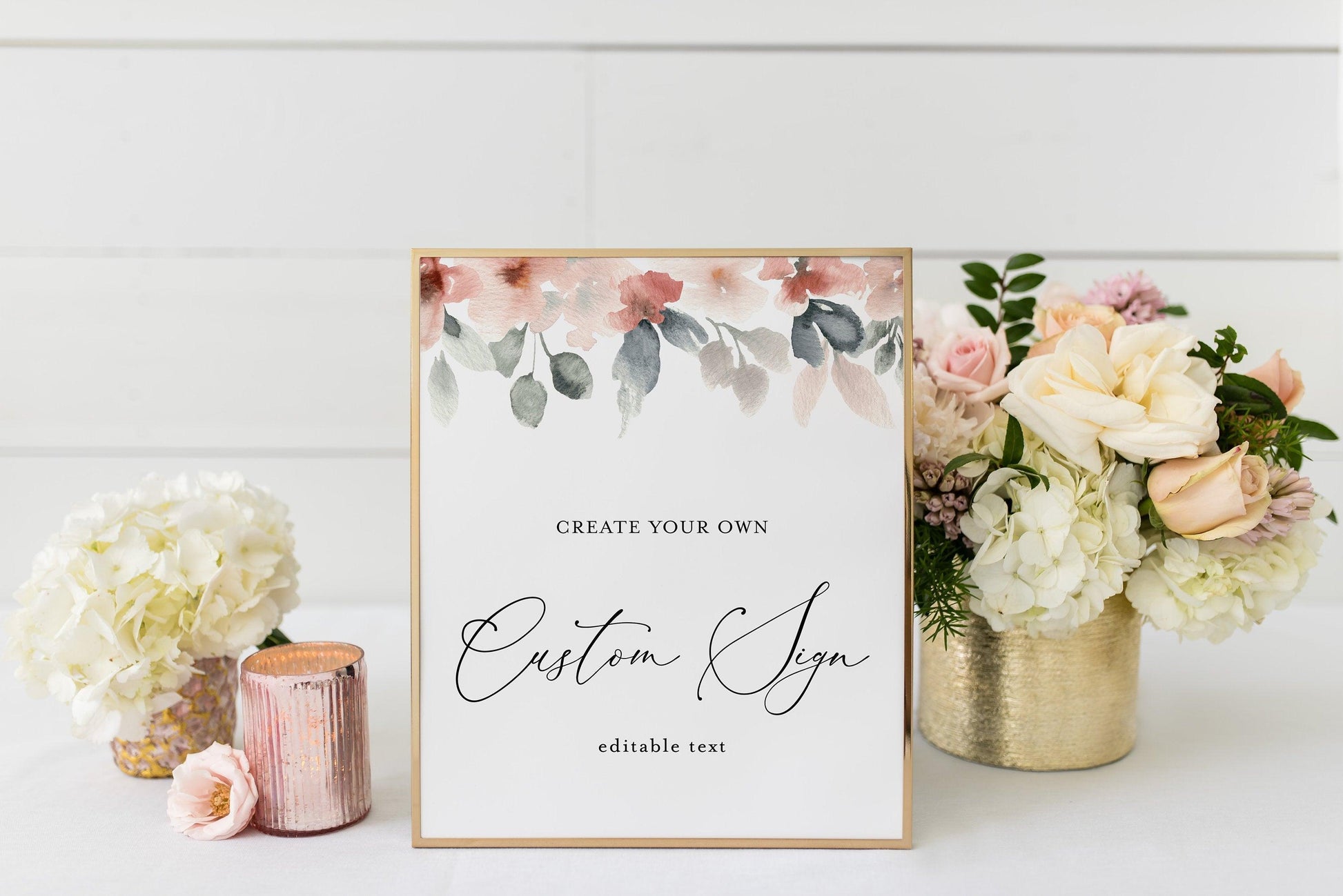 Printable Unlimited Custom Sign Floral Editable Template Instant Download 5x7 and 8x10 - Fleur - SAVVY PAPER CO