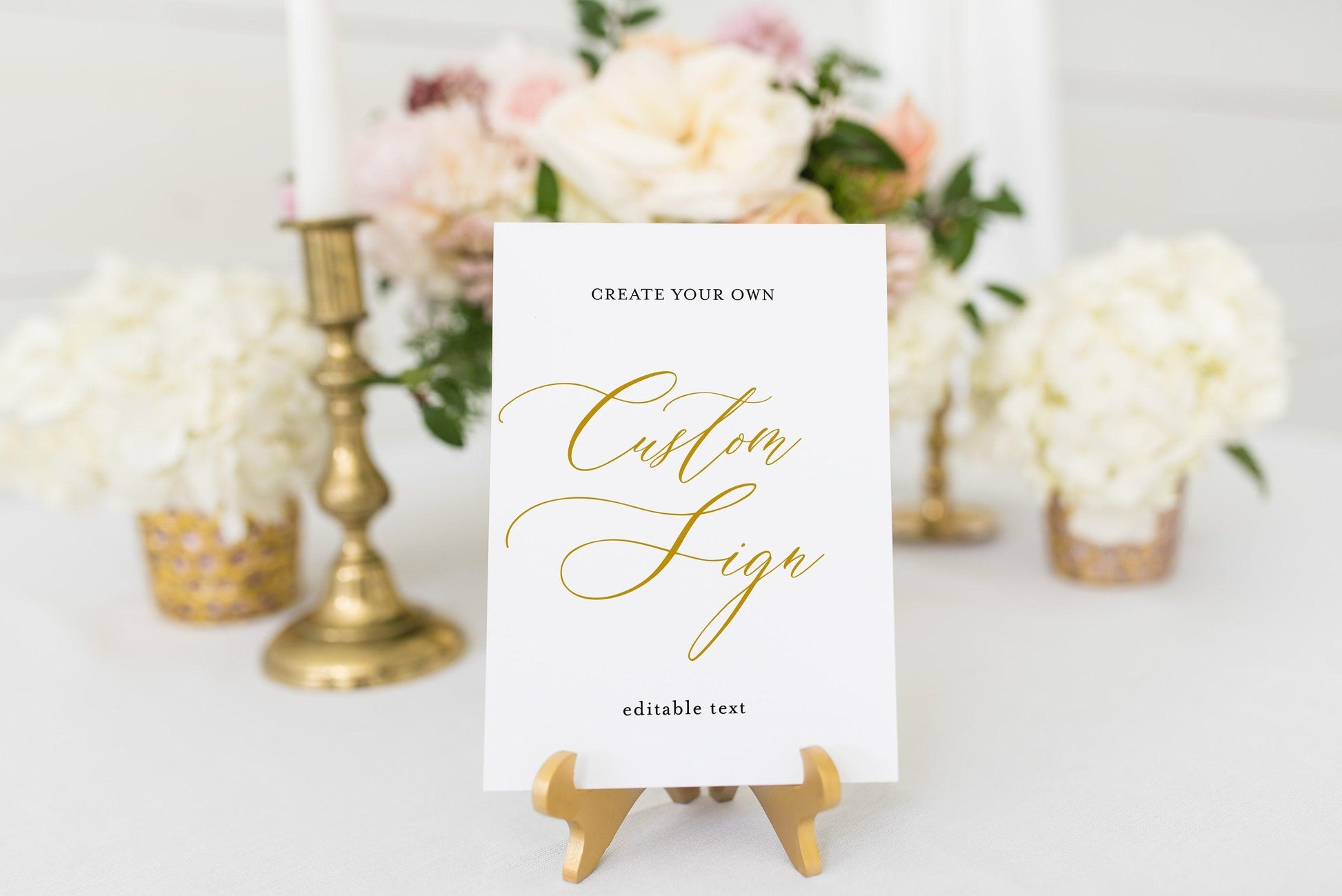 Printable Unlimited Custom Sign Gold Editable Template Instant Download 5x7 and 8x10 - Grace - SAVVY PAPER CO