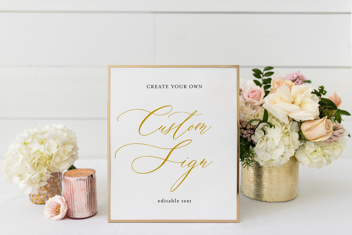 Printable Unlimited Custom Sign Gold Editable Template Instant Download 5x7 and 8x10 - Grace - SAVVY PAPER CO