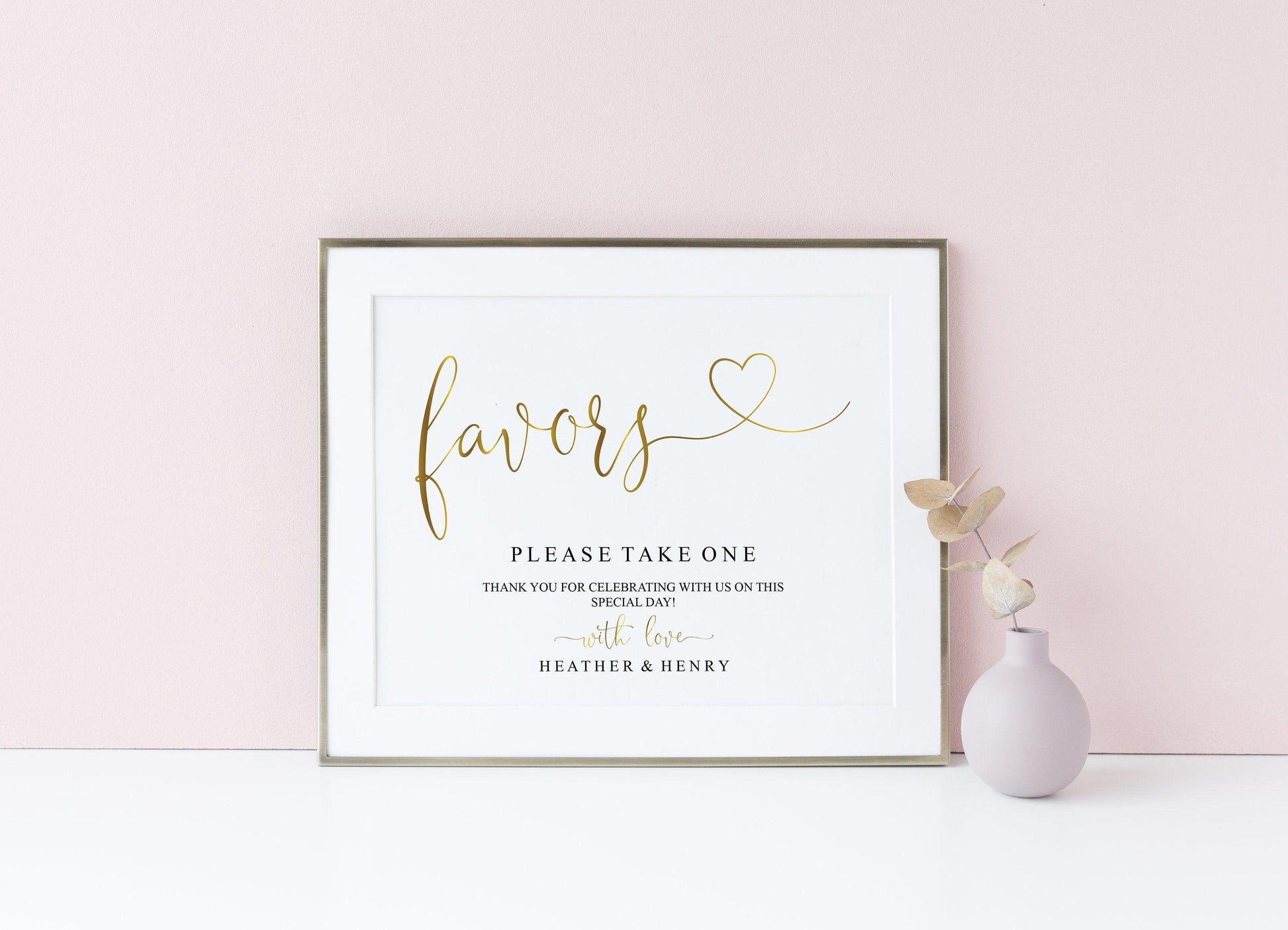Printable Wedding Favor Sign,Wedding Favors template,Wedding Sign,Please Take One,Wedding Printable,Gold Wedding, Instant Download -Heather - SAVVY PAPER CO