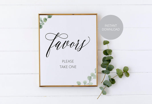 Printable Wedding Favor Sign,Wedding Favors template,Wedding Sign,Please Take One,Wedding Printable, Rustic, Instant Download - SAVVY PAPER CO