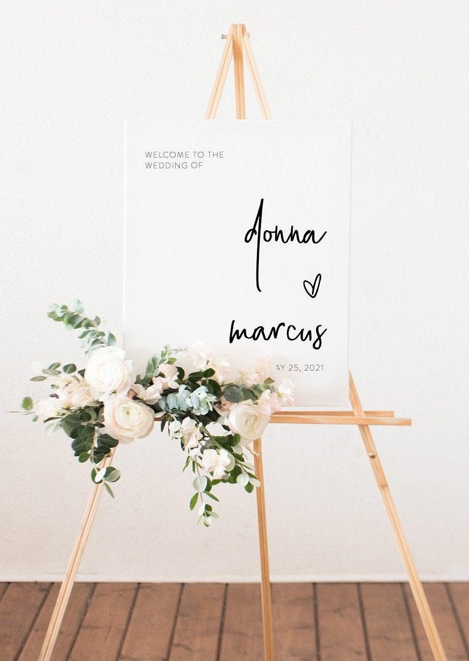 Printable Wedding Welcome Sign Editable Template Instant Download Minimalist Rehearsal Dinner -DONNA - SAVVY PAPER CO