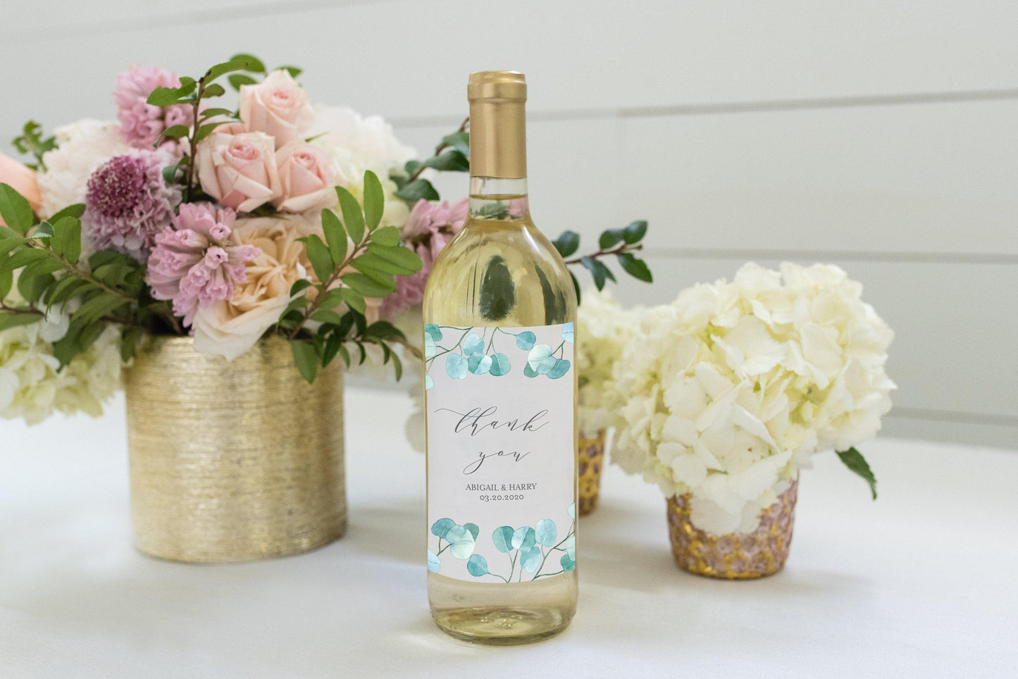 Printable Wedding Wine Bottle Labels Editable Wine Personalized Sticker Labels Custom Instant Download Greenery 100% Editable- Abi - SAVVY PAPER CO