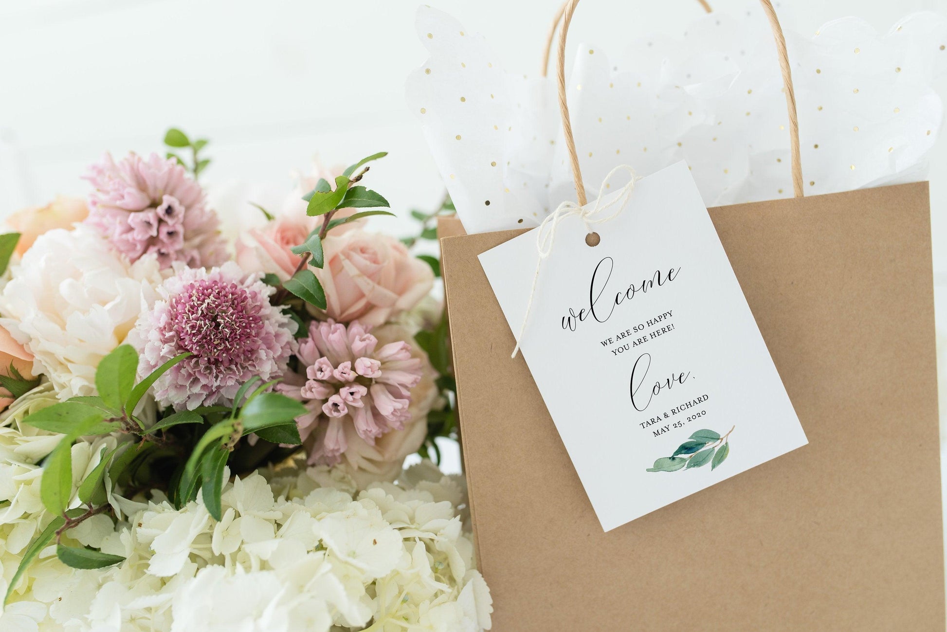 Printable Welcome Wedding Gift Bag Tags Favors Instant Download, 100% Editable- Tara - SAVVY PAPER CO