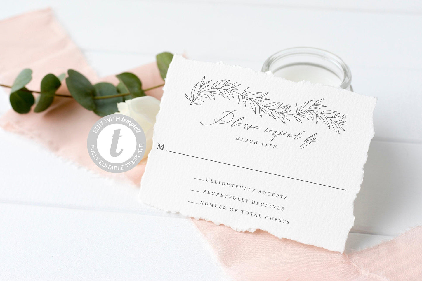 RSVP Card Template, Wedding RSVP, Response Card, RSVP cards, Printable rsvp, Wedding Response, Elegant Wedding - Olivia - SAVVY PAPER CO