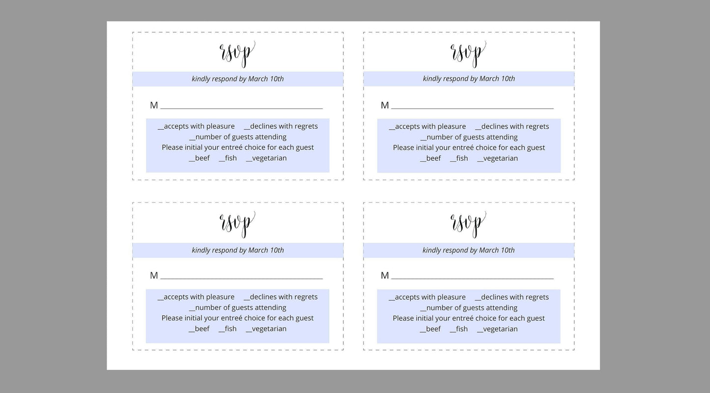 RSVP Card Template, Wedding RSVP, Response Card, RSVP cards, Rustic Wedding, Printable rsvp, Wedding Response - Hannah - SAVVY PAPER CO