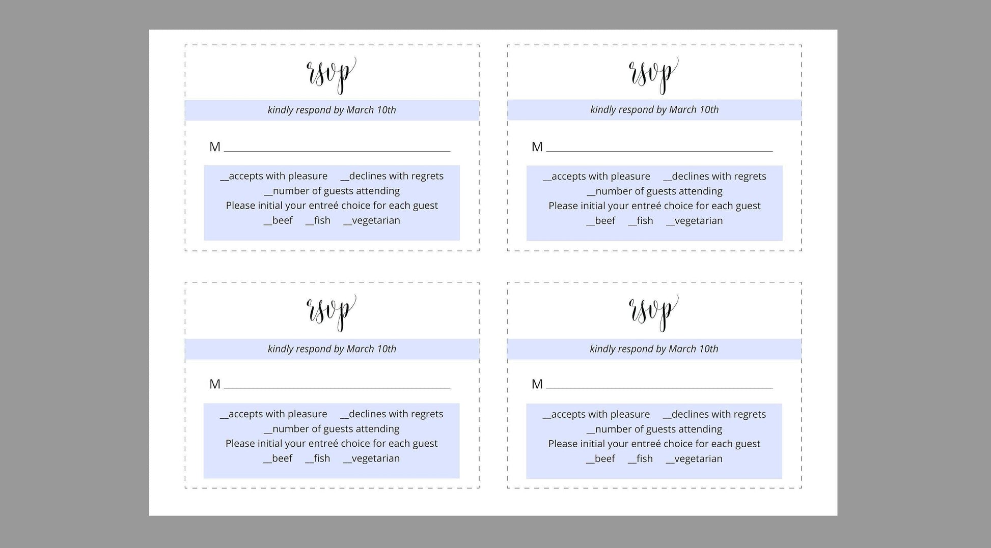 RSVP Card Template, Wedding RSVP, Response Card, RSVP cards, Rustic Wedding, Printable rsvp, Wedding Response - Hannah - SAVVY PAPER CO
