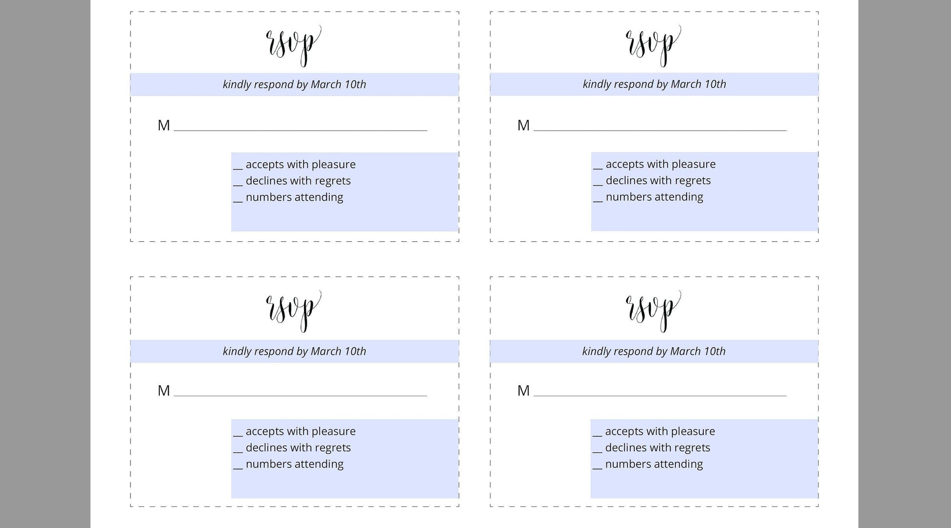 RSVP Card Template, Wedding RSVP, Response Card, RSVP cards, Rustic Wedding, Printable rsvp, Wedding Response - Hannah - SAVVY PAPER CO