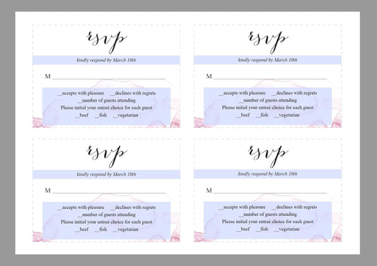 RSVP Card Template, Wedding RSVP, Response Card, RSVP cards, Rustic Wedding, Printable rsvp, Wedding Response, Watercolor - Elisa - SAVVY PAPER CO