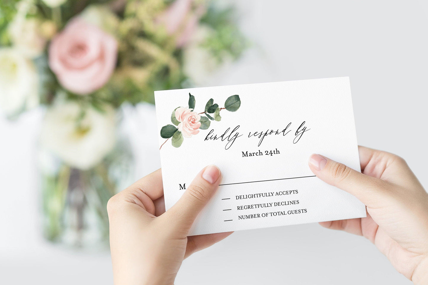 RSVP Card Template, Wedding rsvp, Response Card, RSVP cards, Printable rsvp, Wedding Response, Blush Wedding - Scarlett - SAVVY PAPER CO