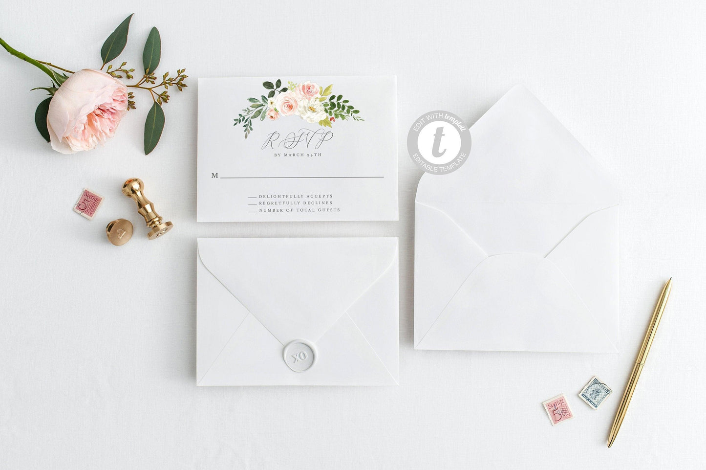 RSVP Card Template, Wedding rsvp, Response Card, RSVP cards, Printable rsvp, Wedding Response, Elegant Wedding - JESS - SAVVY PAPER CO