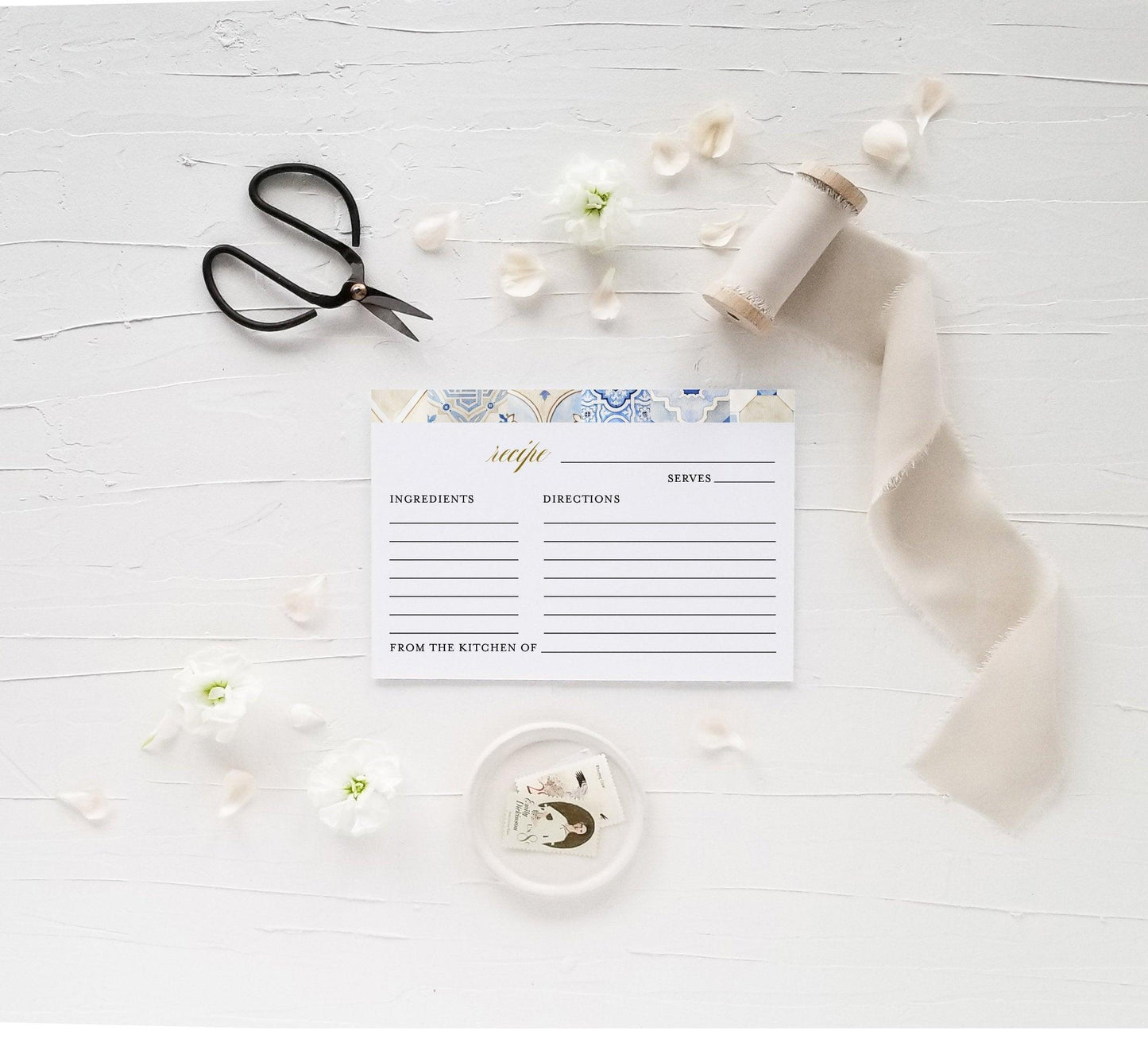 Recipe Card Printable, Recipe Card Template, bridal shower, INSTANT DOWNLOAD, Mediterranean Editable Template, Greek Theme, Italian - JUDY - SAVVY PAPER CO