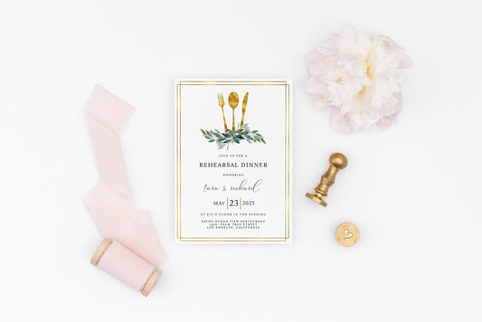 Rehearsal Dinner Invitation Template Printable Wedding, Calligraphy Wedding, Instant Download - Tara - SAVVY PAPER CO