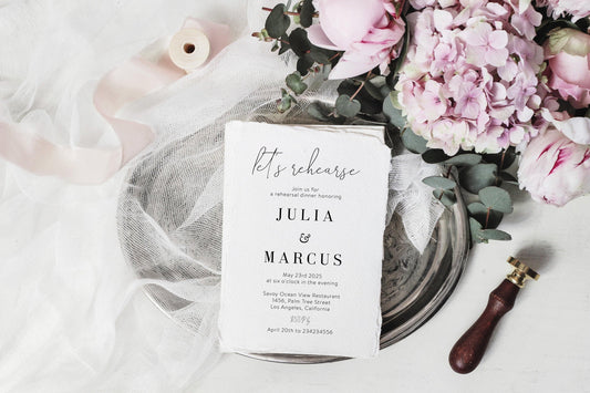 Rehearsal Dinner Invitation Template, Printable Wedding Invitation, Minimalist Wedding Invitation, Instant Download - Julia - SAVVY PAPER CO