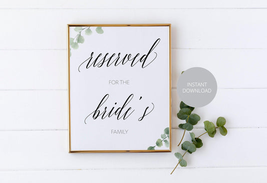 Reserved Sign, Reserved Seating, Reserved Wedding, Wedding Decor, Reserved for, Wedding Reserved, Wedding Sign, Printable, Bride, Groom - SAVVY PAPER CO