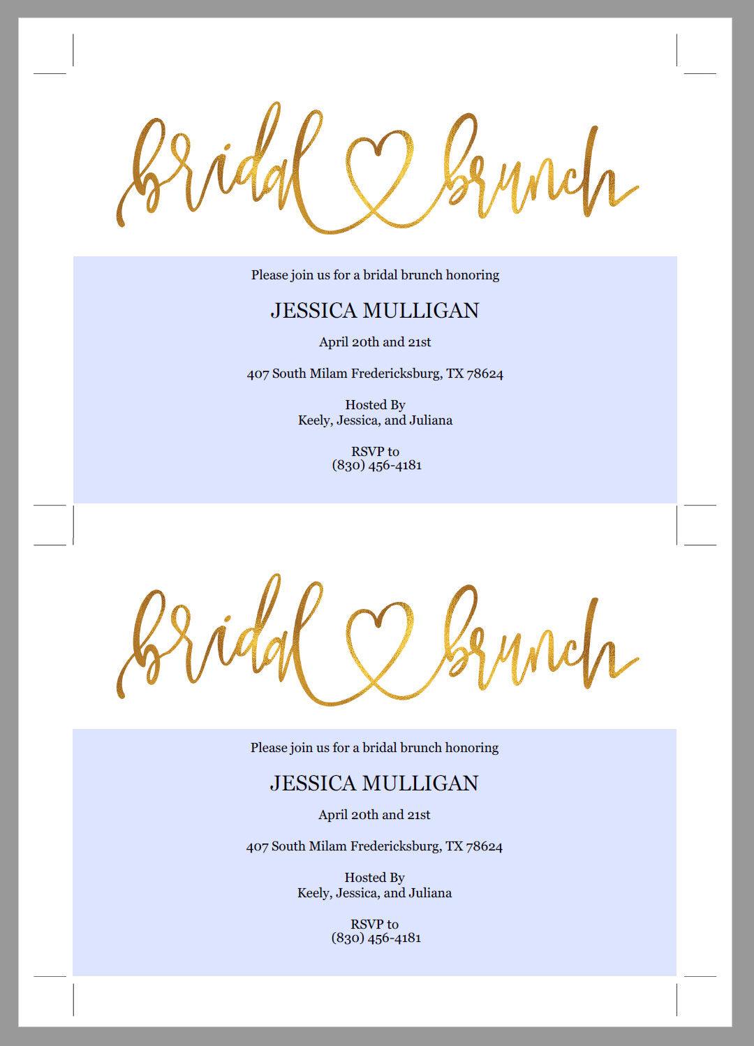Rose Gold Bridal Brunch Shower Invitation Instant Download Printable Editable Template DIY Bridal Shower Invite - JESSICA - SAVVY PAPER CO