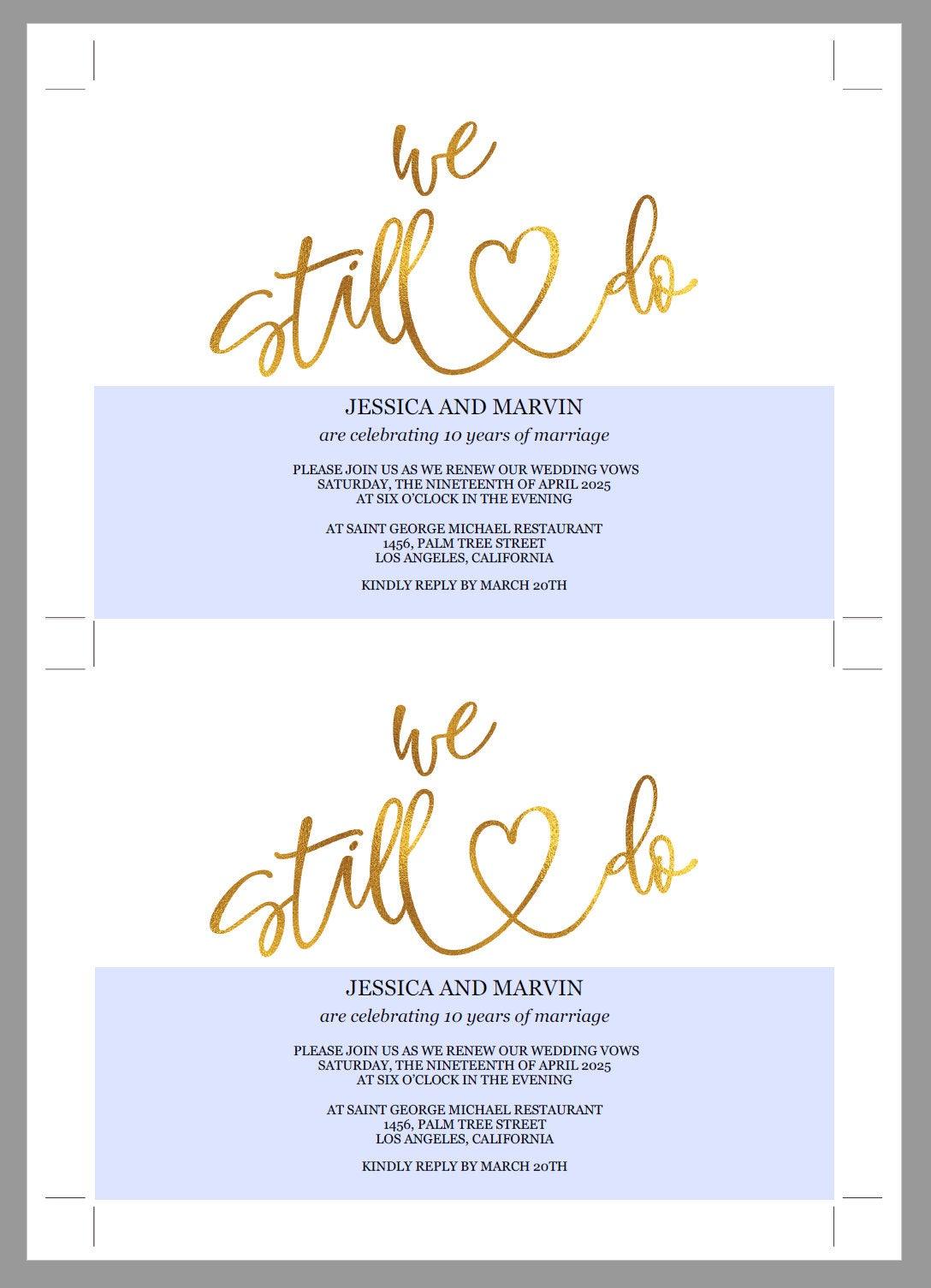 Rose Gold Vow Renewal Invitation, Wedding Anniversary, Vow Renewal Invite, Anniversary Party, Renew Vows, Wedding Invitation, Heart -JESSICA - SAVVY PAPER CO