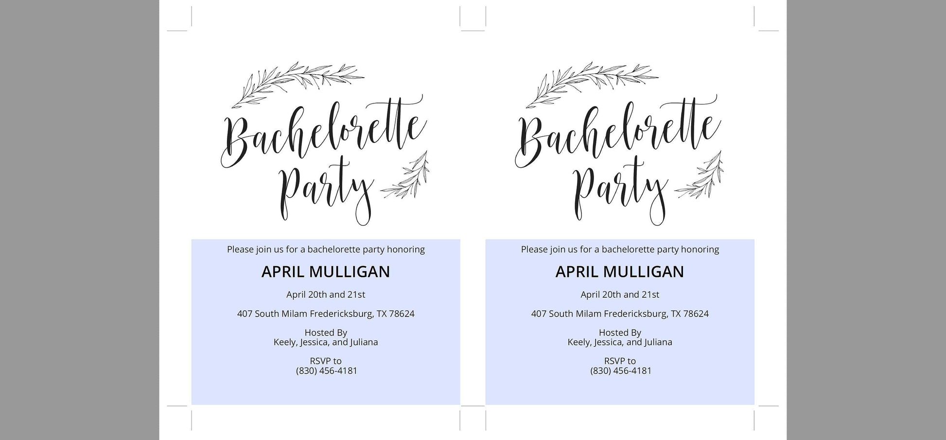 Rustic Bachelorette Party Invite, DIY Editable Instant Download Bachelorette Invites, Minimal Invitation Template - APRIL - SAVVY PAPER CO