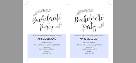 Rustic Bachelorette Party Invite, DIY Editable Instant Download Bachelorette Invites, Minimal Invitation Template - APRIL - SAVVY PAPER CO