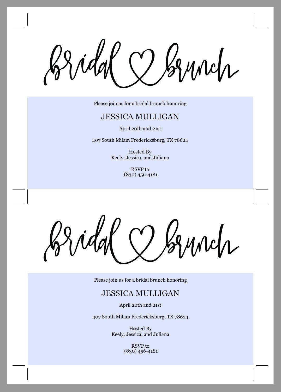 Rustic Bridal Brunch Shower Invitation Instant Download Printable Editable Template DIY Bridal Shower Invite - JESSICA - SAVVY PAPER CO