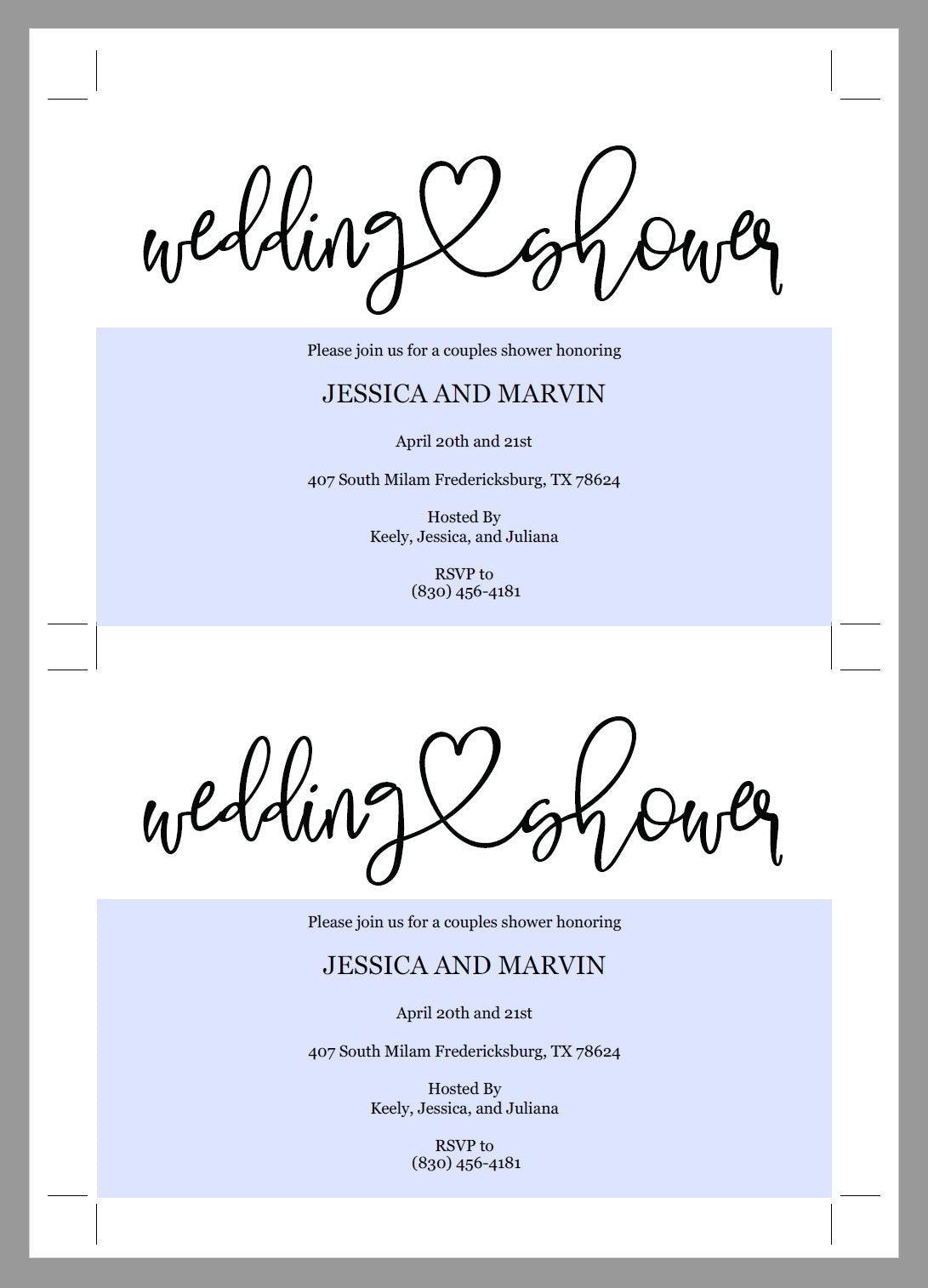 Rustic Wedding Shower Invitation Instant Download Printable Editable Template DIY Bridal Shower Invite -JESSICA - SAVVY PAPER CO