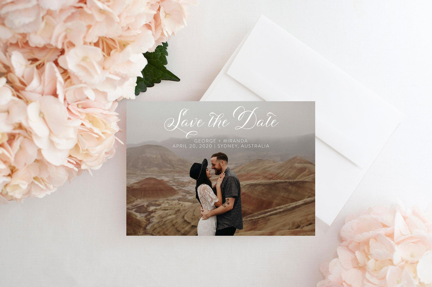 Save the Date Template, Photo Save The Date Template, Save Our Date Cards, Gold Photography Instant Download - SELENA - SAVVY PAPER CO
