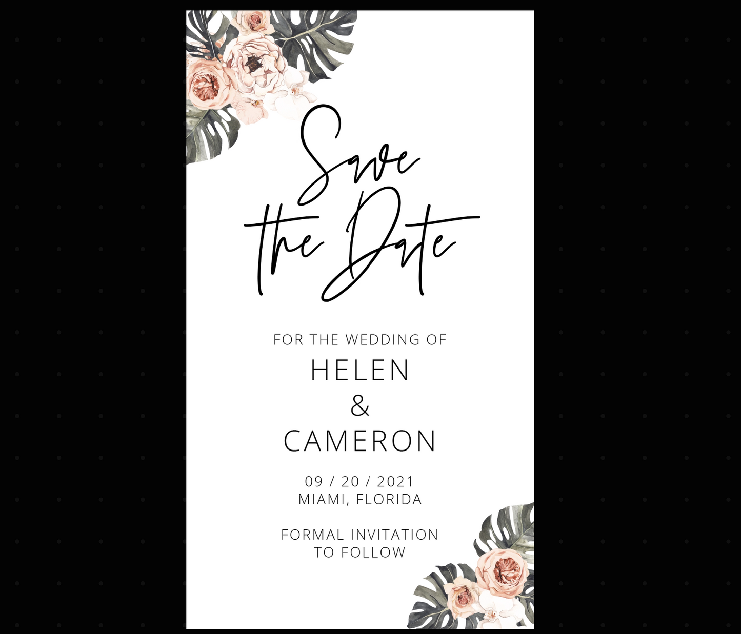 Instant Download Boho Save the date Video Evite, Electronic Invite, Wedding Video Invitation, Animated Invitation