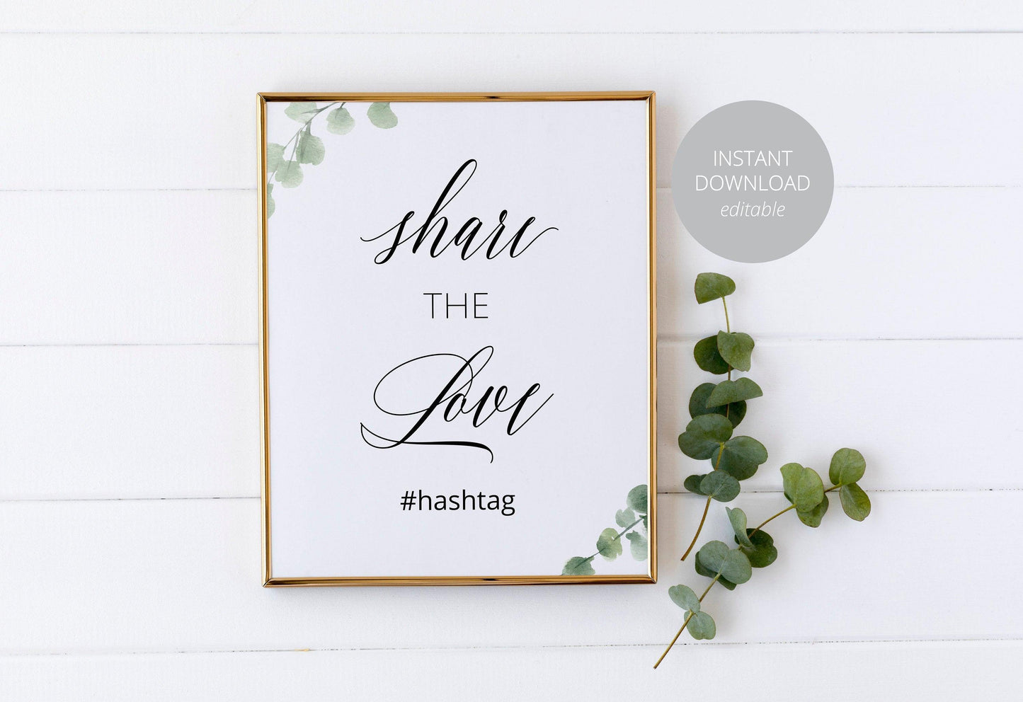 Share the Love Wedding sign, Rustic Wedding, Wedding Signs, Printable, instagram Sign, Hashtag, Social Media,Template, Instant Download - SAVVY PAPER CO