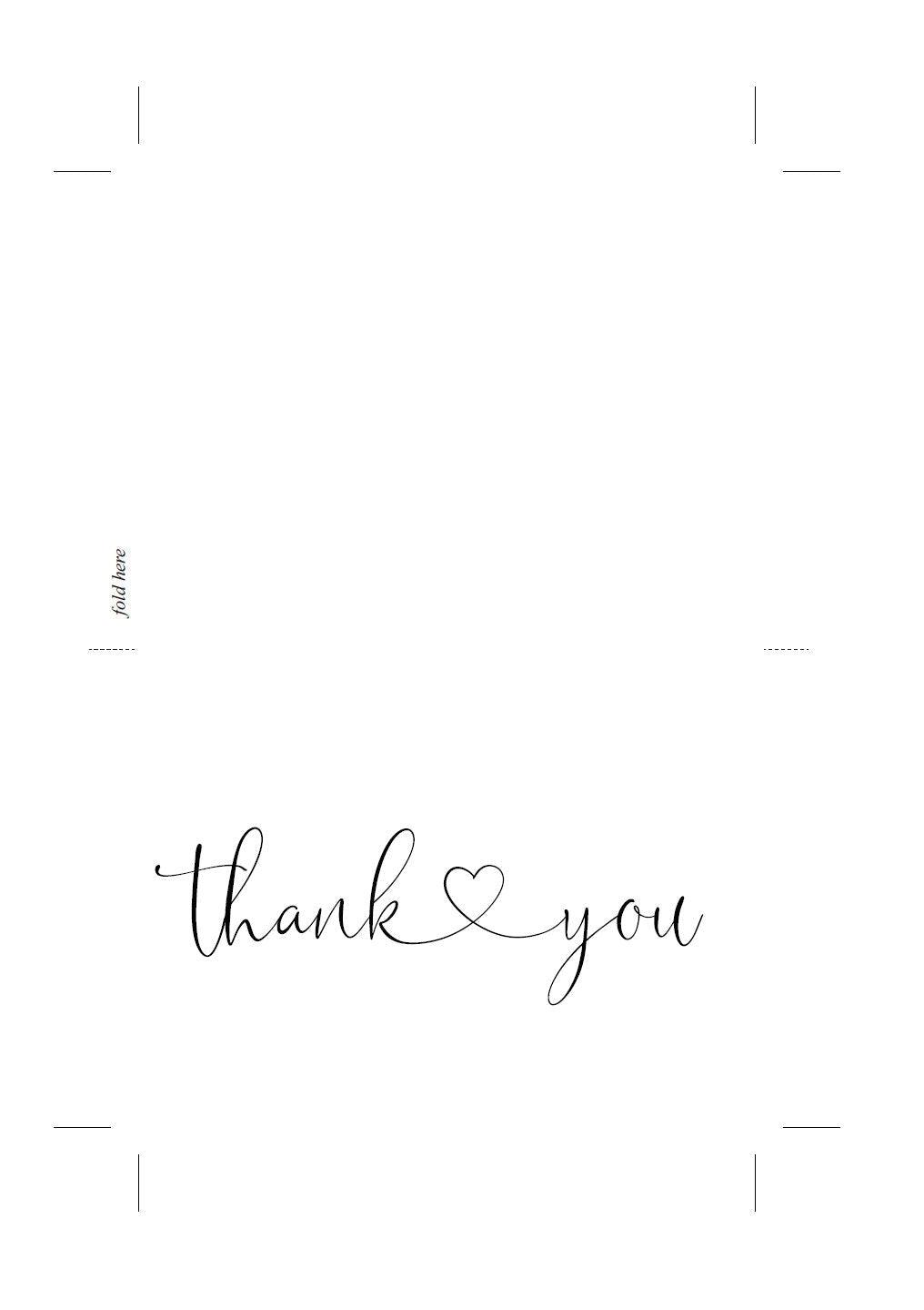 Simple Wedding Thank You Card, Instant Download, Thank you Cards, Printable Thank You, Wedding Cards, Calligraphy, Rustic, Heart - Heather - SAVVY PAPER CO