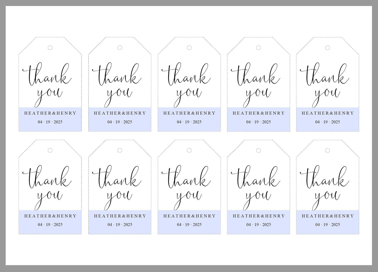 Simple Wedding Thank You Tags, Instant Download, Thank you Gift Tags, Printable Thank You, Calligraphy, Rustic Wedding - Heather - SAVVY PAPER CO
