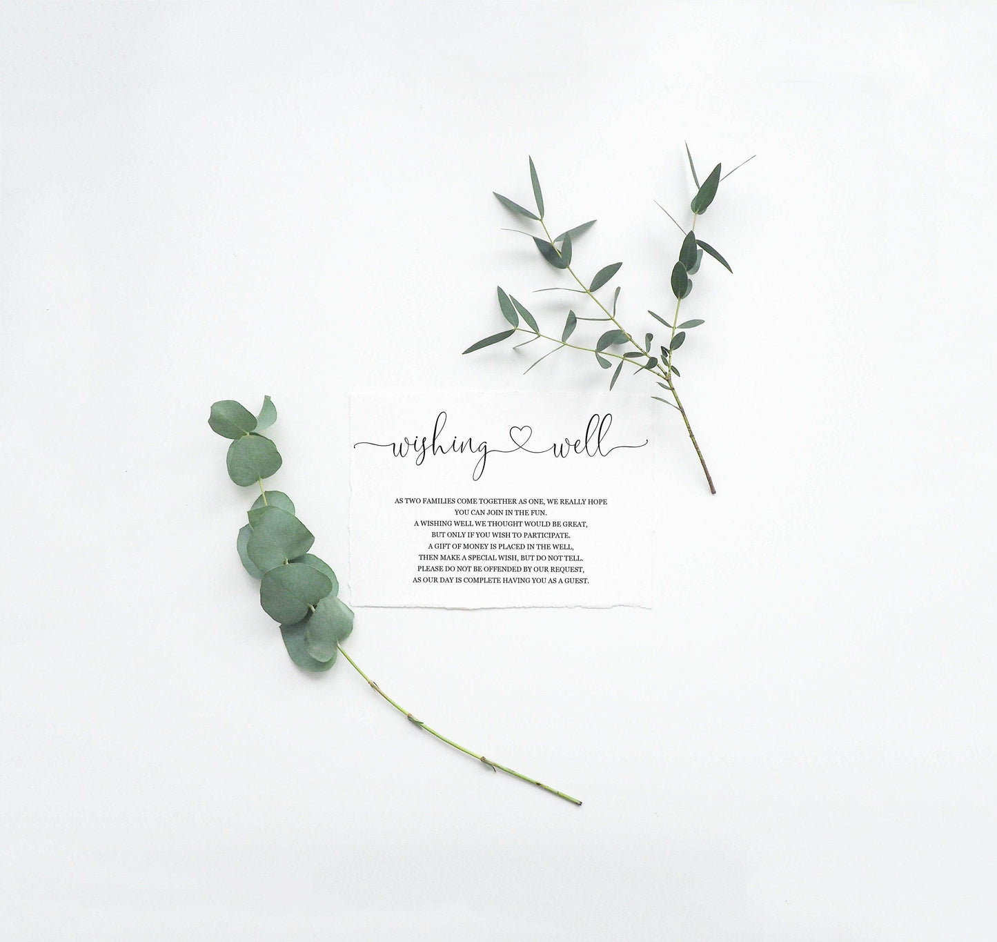 Simple Wedding Wishing Well Card Template,Instant Download, Editable Wishing, Wishing well Cards Insert, Calligraphy,Rustic,Heart - Heather - SAVVY PAPER CO