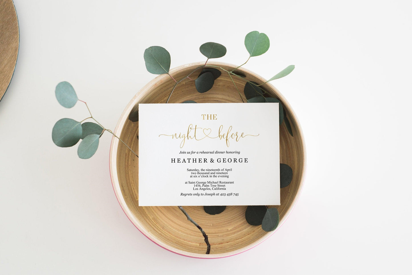 The night before Invitation Template, Printable Wedding Rehearsal Dinner Invitation, Rustic Wedding, Instant Download - HEATHER - SAVVY PAPER CO