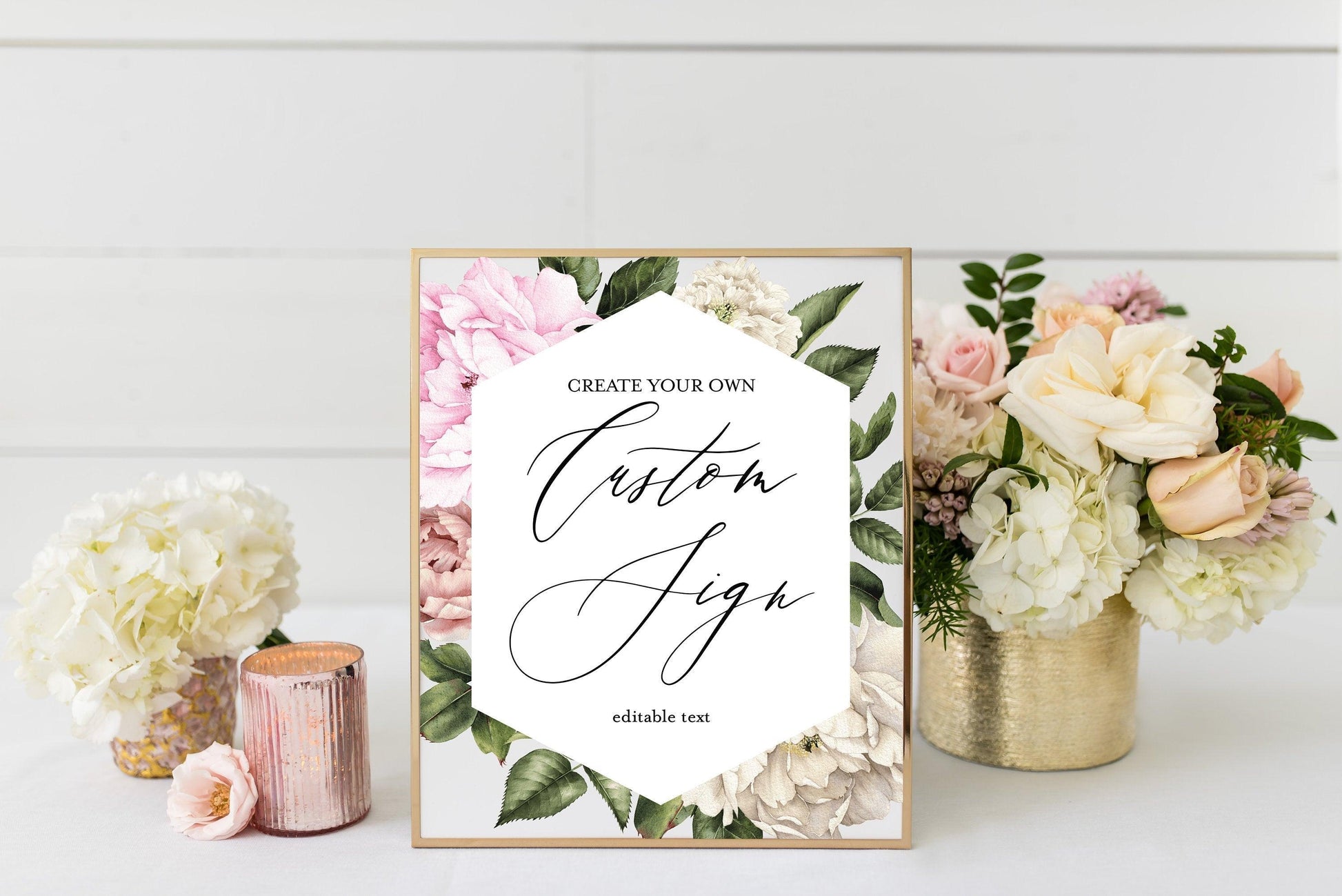 Unlimited Printable Custom Sign Floral Editable Template Instant Download 5x7 and 8x10 Blush - Harper - SAVVY PAPER CO