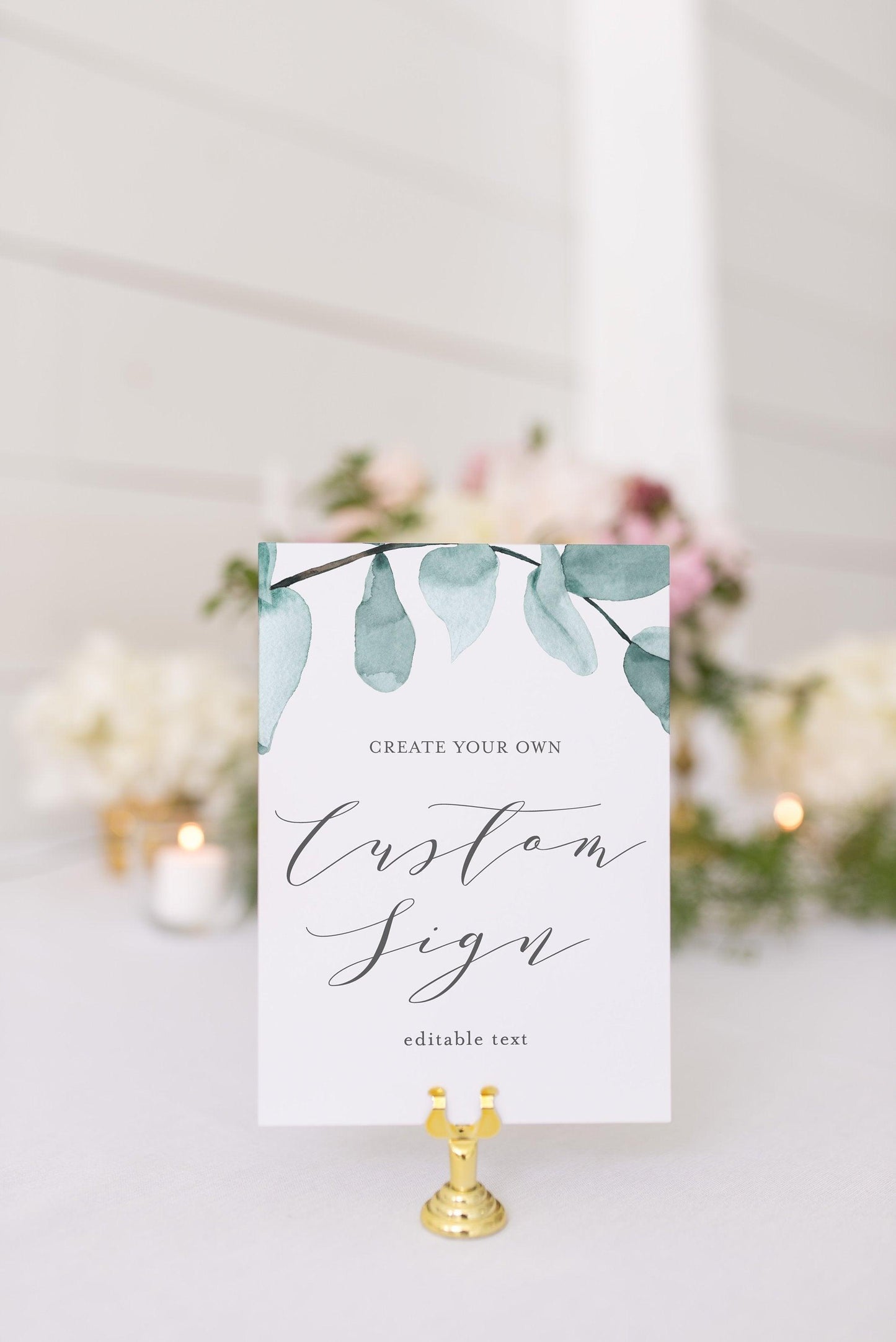 Unlimited Printable Custom Sign Gold Editable Template Instant Download 5x7 and 8x10 Greenery -Abi - SAVVY PAPER CO