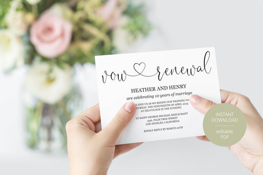 Vow Renewal Invitation, Wedding Anniversary, Vow Renewal Invite, Anniversary Party, Renew Vows, Wedding Invitation, We Still Do - Heather - SAVVY PAPER CO