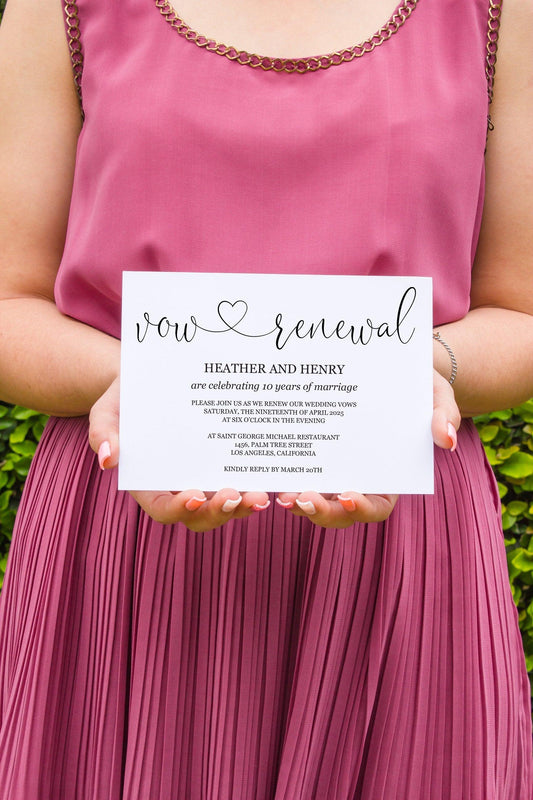 Vow Renewal Invitation, Wedding Anniversary, Vow Renewal Invite, Anniversary Party, Renew Vows, Wedding Invitation, We Still Do - Heather - SAVVY PAPER CO