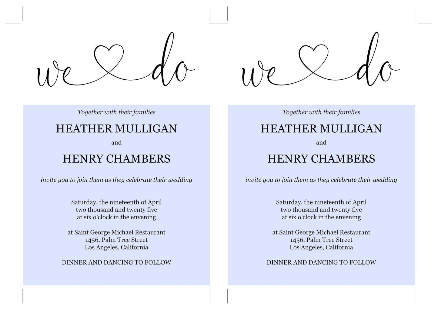 We Do Wedding Invitation Template, Editable Wedding Invitation Template, Printable, Calligraphy, Instant Download, Heart - Heather - SAVVY PAPER CO