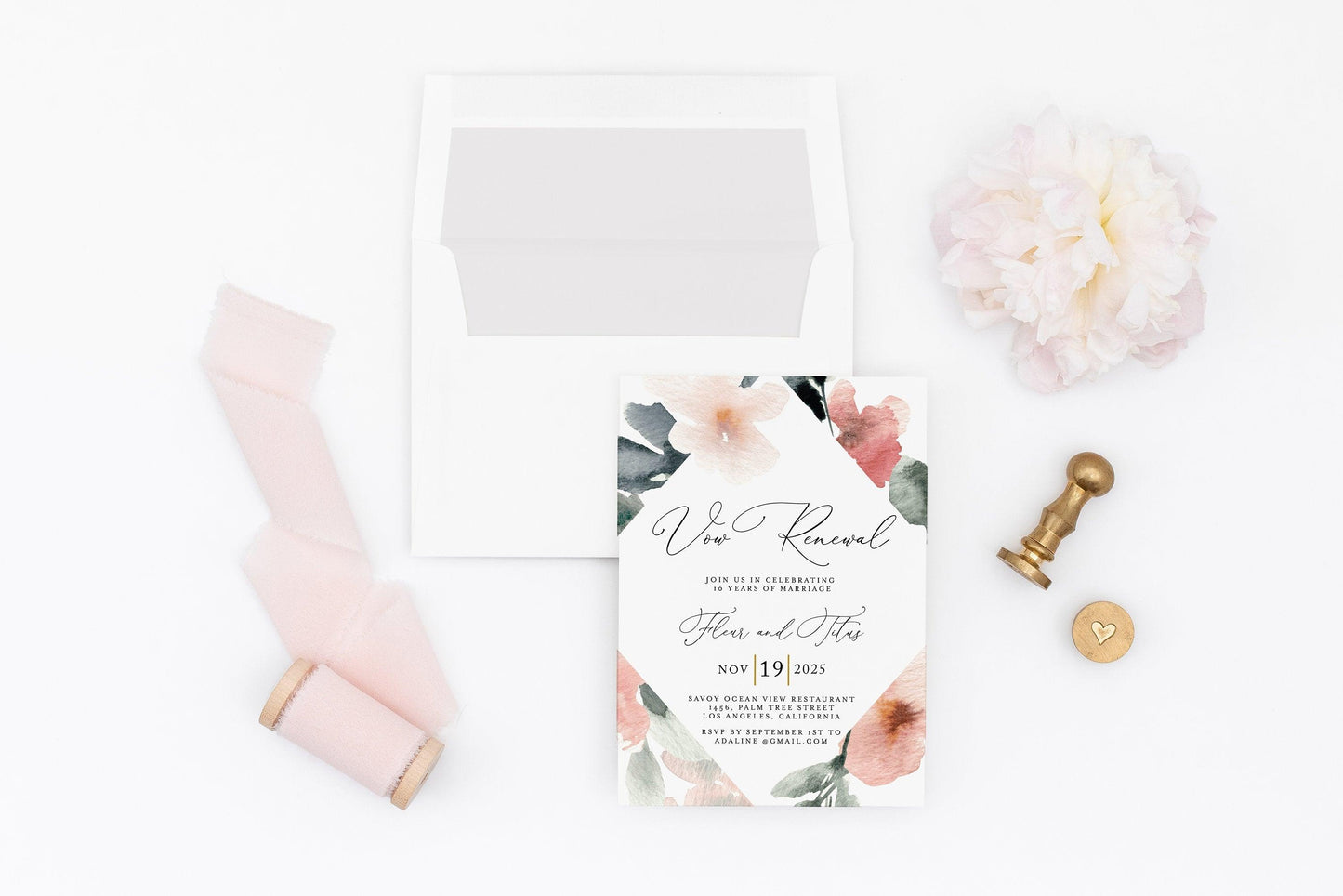 We Still Do Invite, Wedding Anniversary, Vow Renewal Invite, Anniversary Party, Renew Vows, Wedding Invitation, We Still Do - Fleur - SAVVY PAPER CO