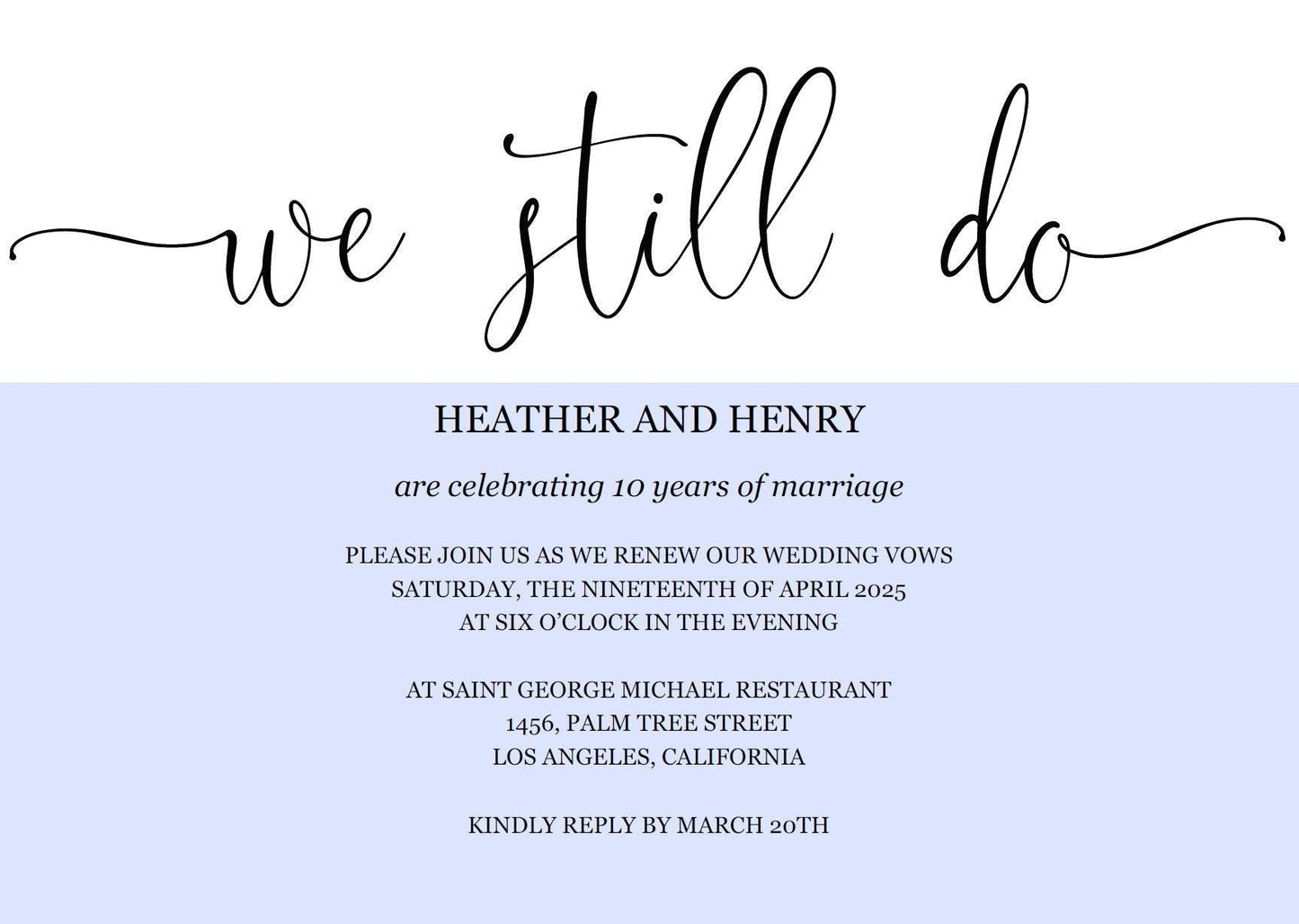 We Still Do Invite, Wedding Anniversary, Vow Renewal Invite, Anniversary Party, Renew Vows, Wedding Invitation, We Still Do - Heather - SAVVY PAPER CO