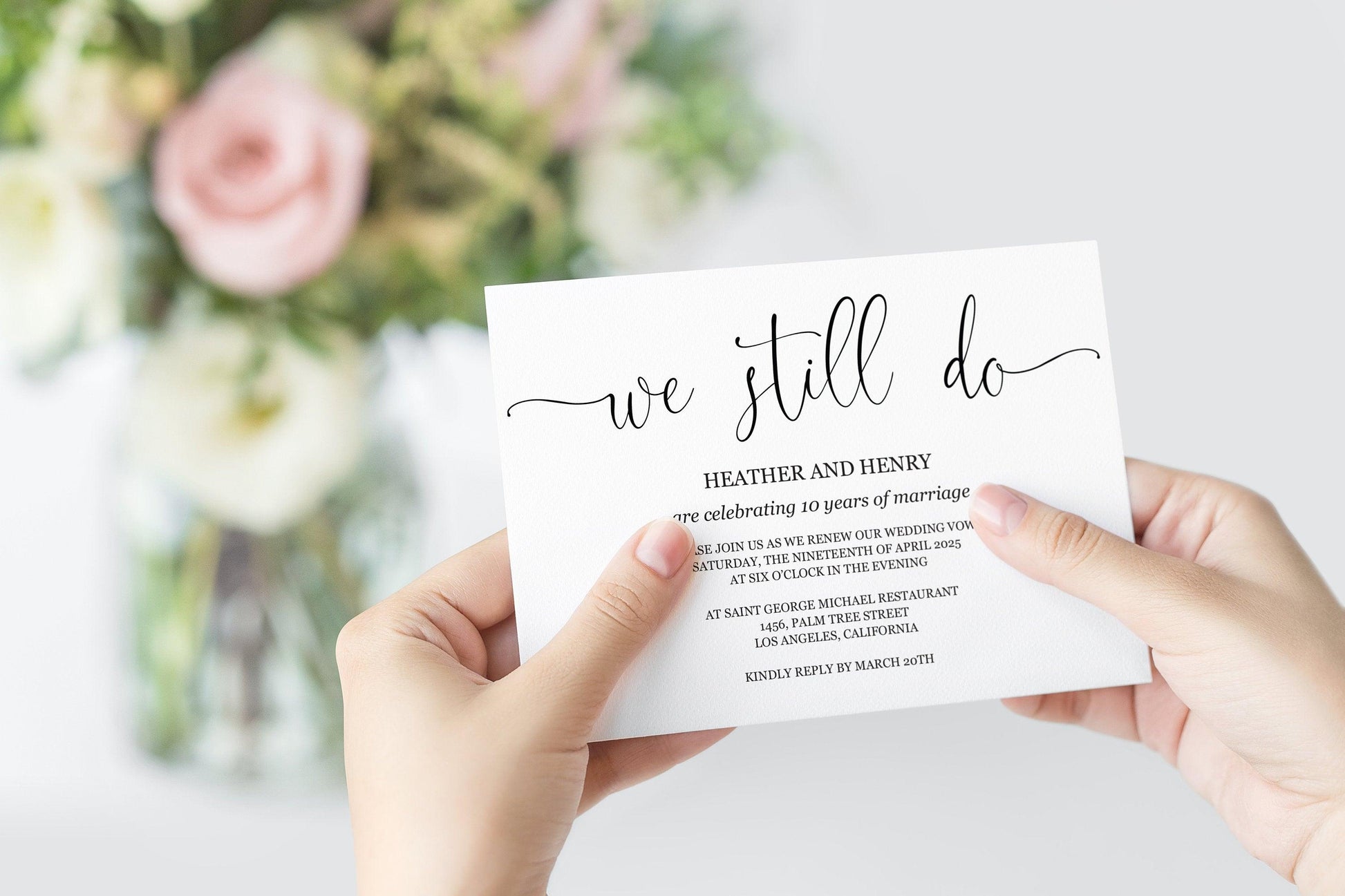 We Still Do Invite, Wedding Anniversary, Vow Renewal Invite, Anniversary Party, Renew Vows, Wedding Invitation, We Still Do - Heather - SAVVY PAPER CO