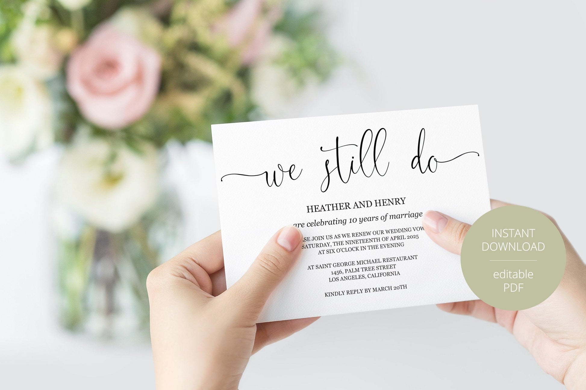 We Still Do Invite, Wedding Anniversary, Vow Renewal Invite, Anniversary Party, Renew Vows, Wedding Invitation, We Still Do - Heather - SAVVY PAPER CO