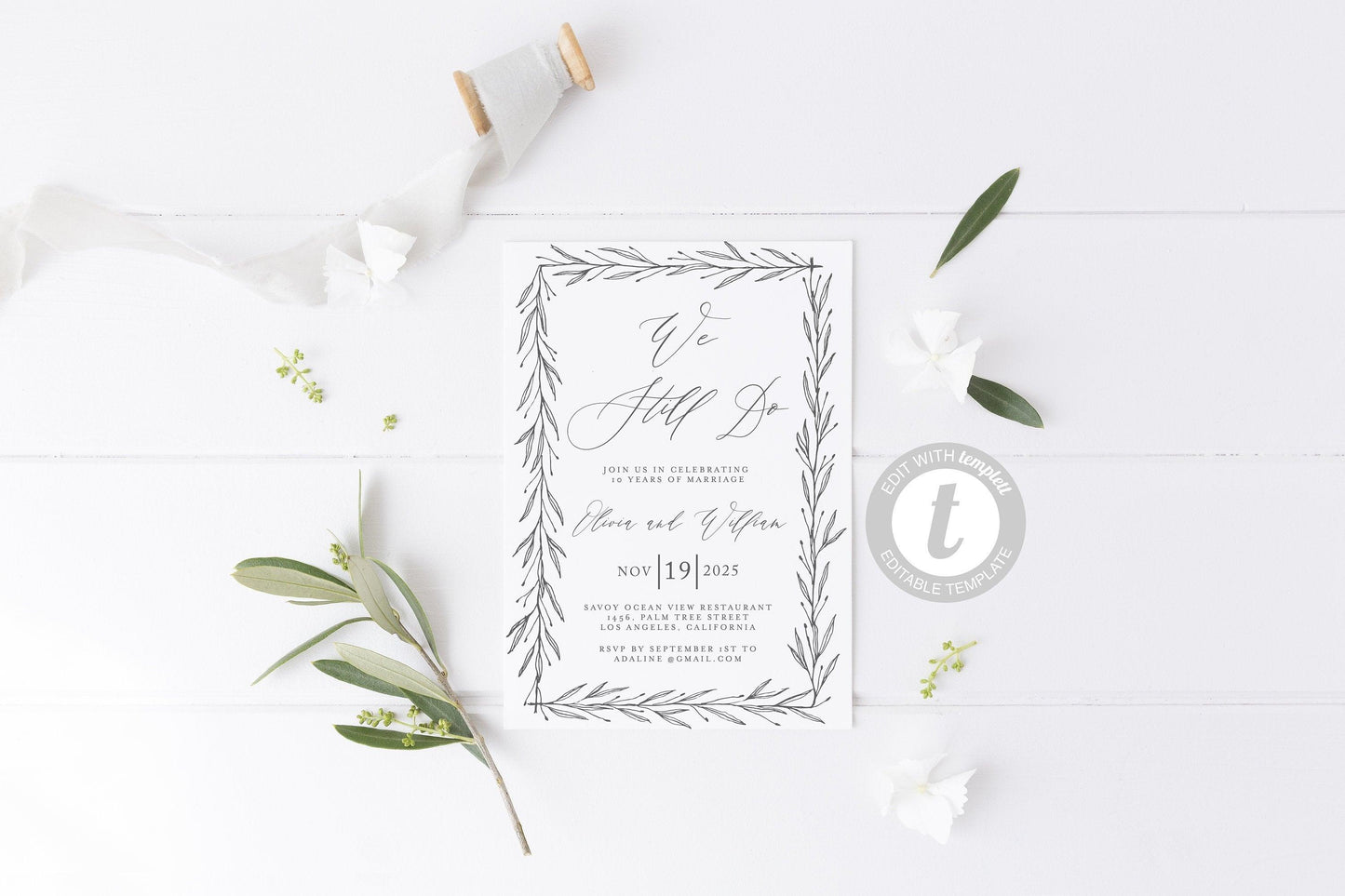 We Still Do Invite, Wedding Anniversary, Vow Renewal Invite, Anniversary Party, Renew Vows, Wedding Invitation, We Still Do - Olivia - SAVVY PAPER CO