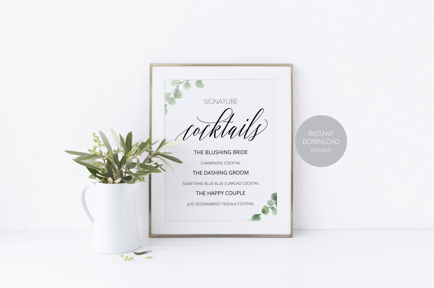 Wedding Bar Sign, Wedding Drink Sign, Bar Menu, DIY, Wedding signs, Signature Cocktails, Template, Instant Download, Wedding Decor - SAVVY PAPER CO