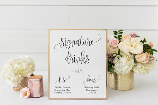 Wedding Bar Sign, Wedding Drink Sign, Bar Menu, DIY, Wedding signs, Template, Instant Download, Wedding Decor - Melissa - SAVVY PAPER CO