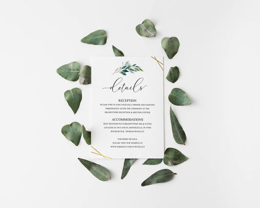 Wedding Details Card Template, Instant Download, Information Card, Wedding Info Card, Gold Wedding,Details Template, Geometric - TARA - SAVVY PAPER CO