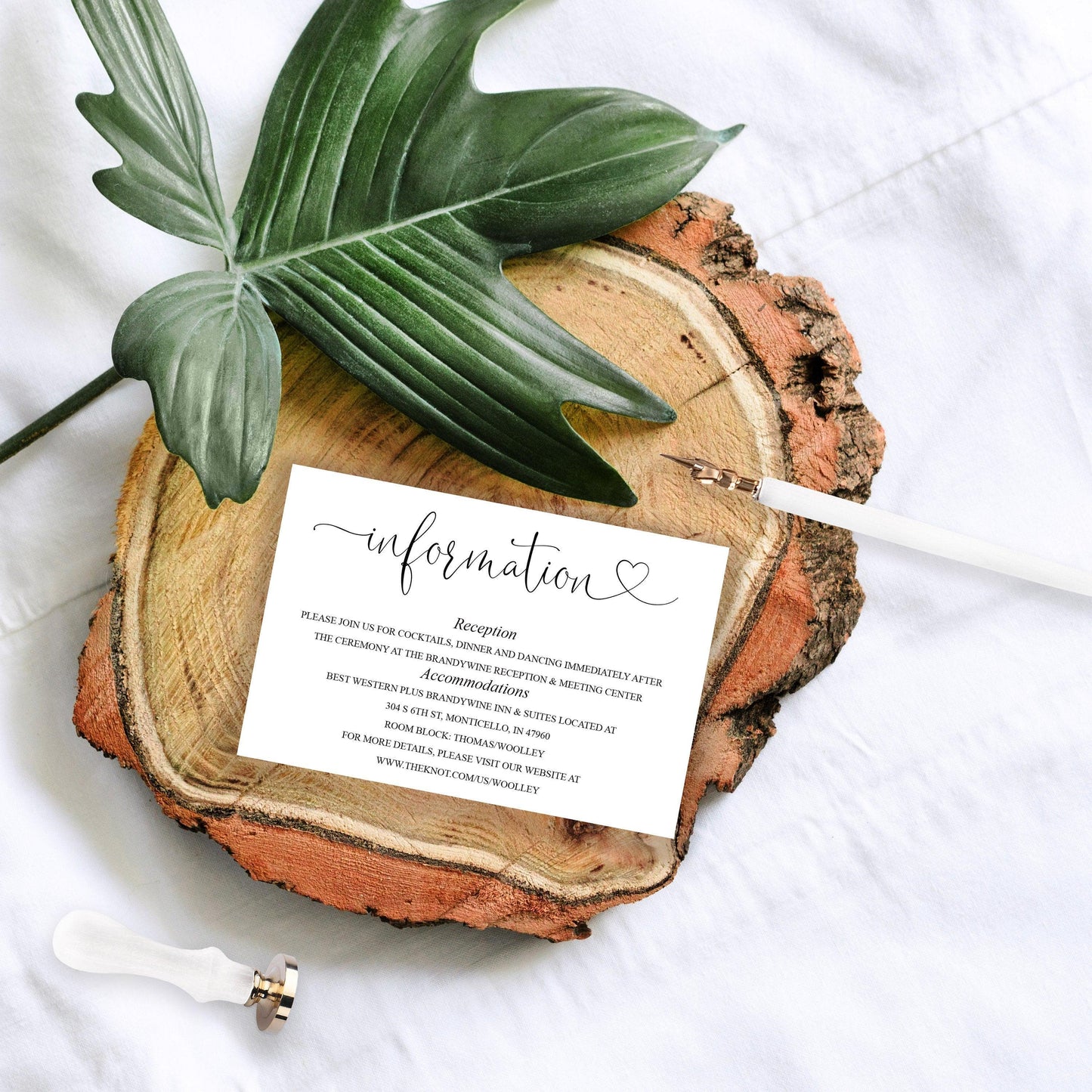 Wedding Details Card Template, Instant Download, Information Card, Wedding Info Card, Rustic Wedding, Details Template - Heather - SAVVY PAPER CO