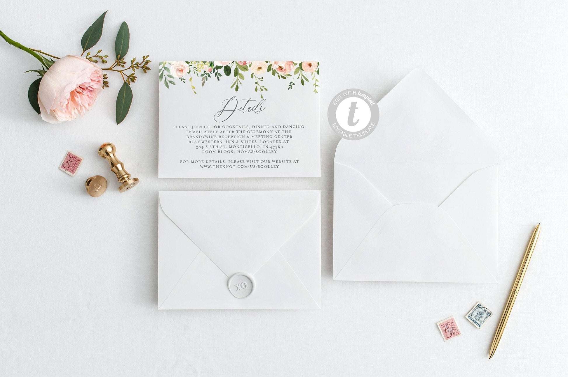 Wedding Details Card Template, Instant Download, Information Card, Wedding Info Card, Rustic Wedding,Details Template - JESS - SAVVY PAPER CO