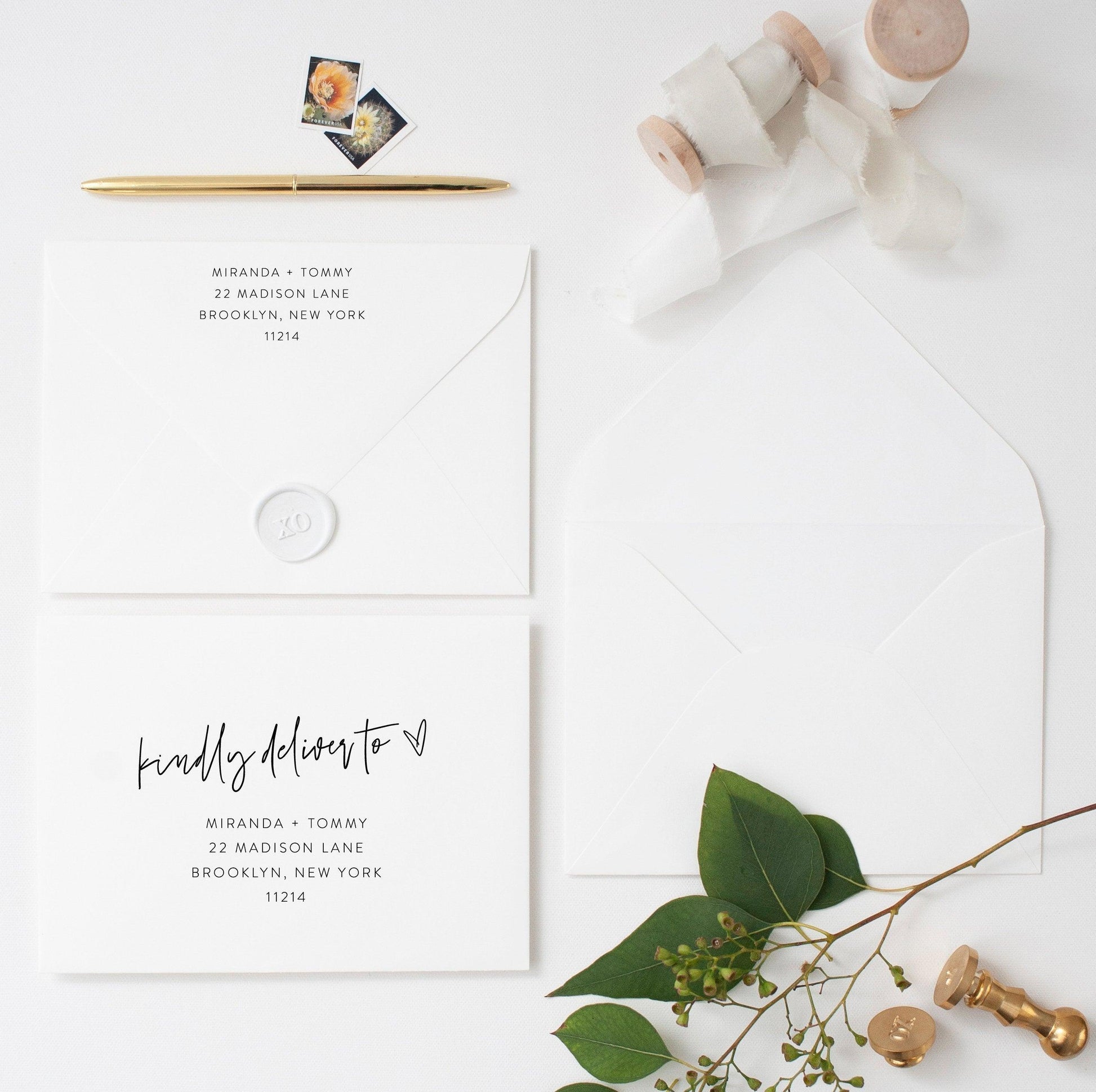 Wedding Envelope Template, Address Envelope Template, DIY Wedding Address Envelope, Printable Envelope - MIRA - SAVVY PAPER CO